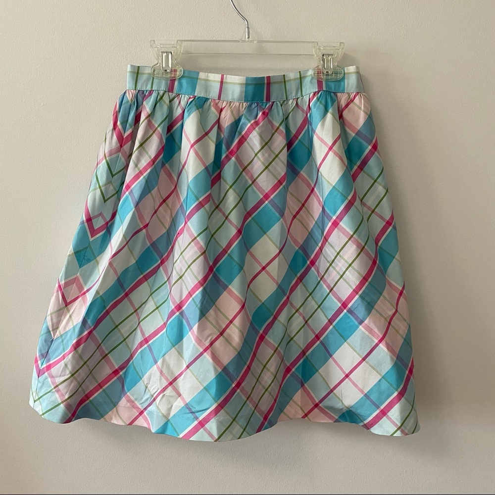 HARTSTRINGS 100% SILK CHECKERED SKIRT